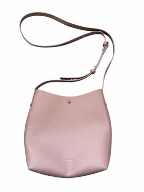 Anthropologie Samara Peony/Blush Pink Vegan Leather Crossbody Bag Bucket Style